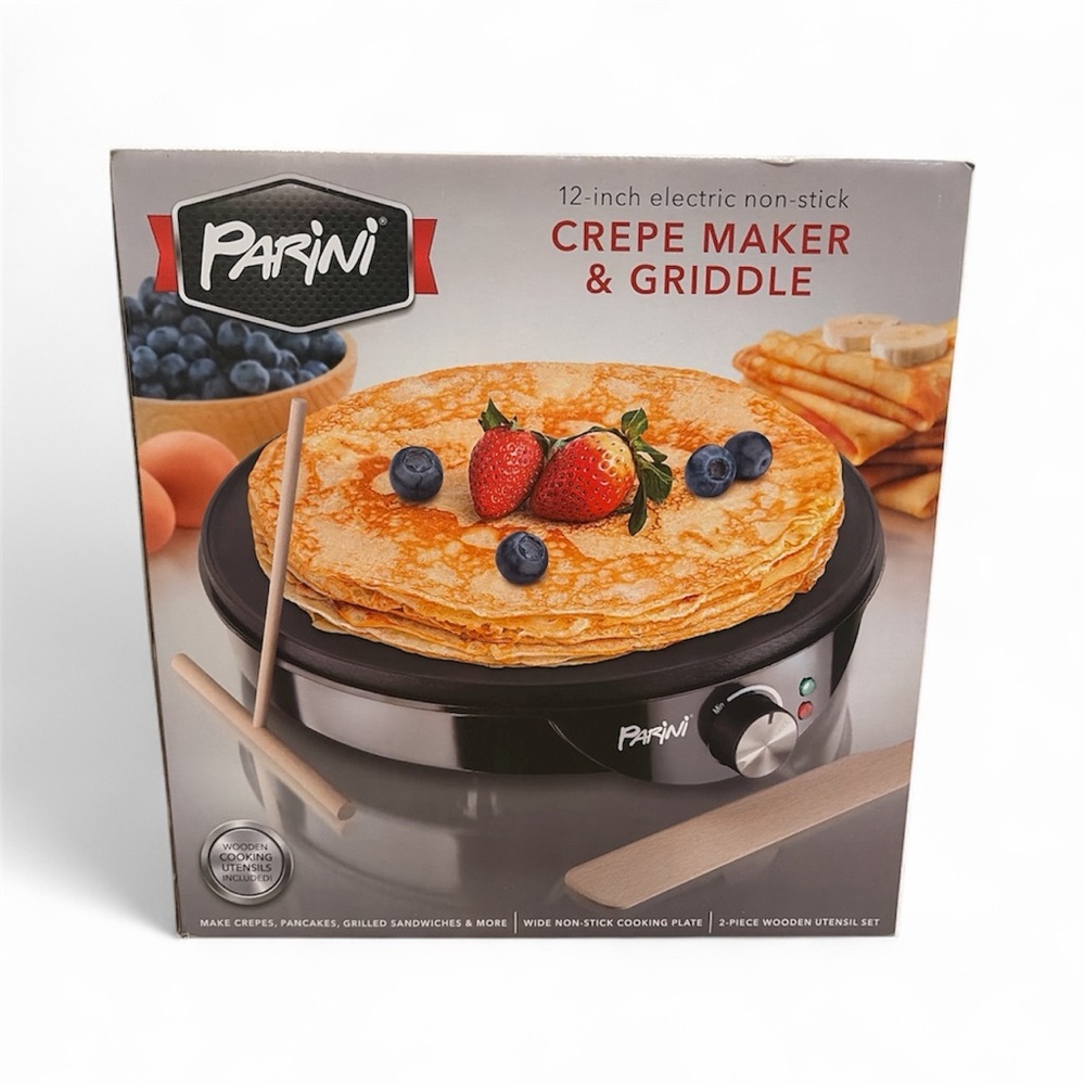 Parini Black Electric Crepe Maker & Griddle